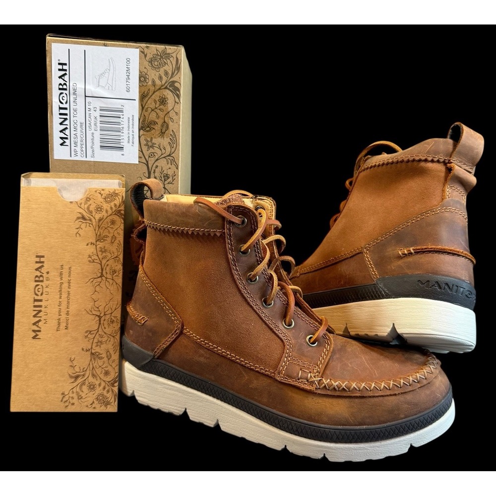 Manitobah Mukluks Mesa Moc Toe Waterproof Leather Boot Sneaker Men's Size 10
